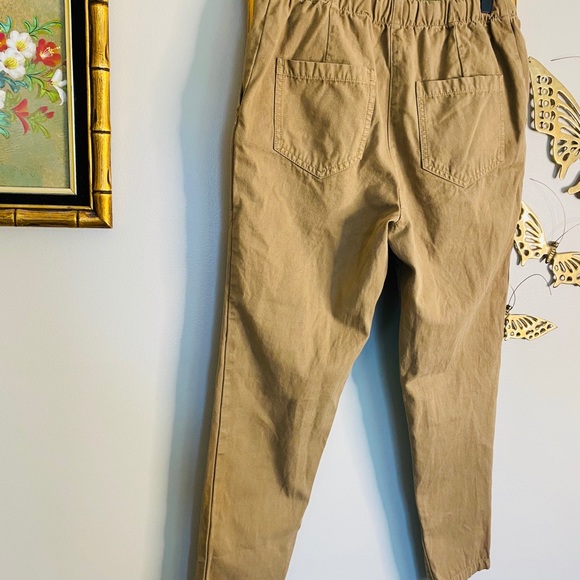 Zara Khaki High Waisted Patchwork Khaki Pants - Picture 9 of 9